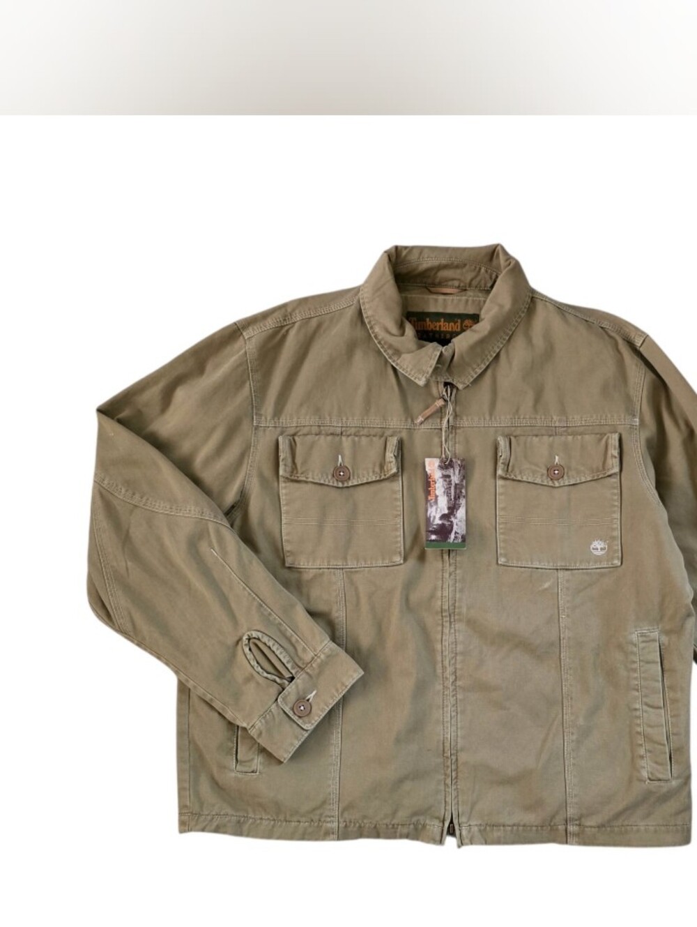 Timberland Men's Vintage Weathergear Canvas Jacket XL Tan 100% Cotton